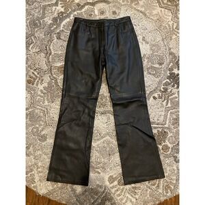 Geoffrey Beene Sport NEW LEATHER Pants 6 Lined Biker Motorcycle Black Goth Punk